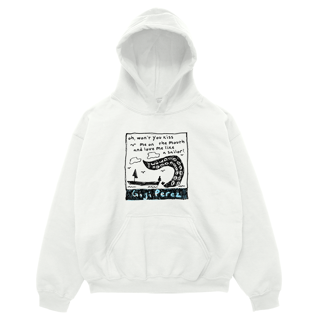 Gigi Perez Gigi Perez Sailor Song Tour White Hoodie Hoodie 405043